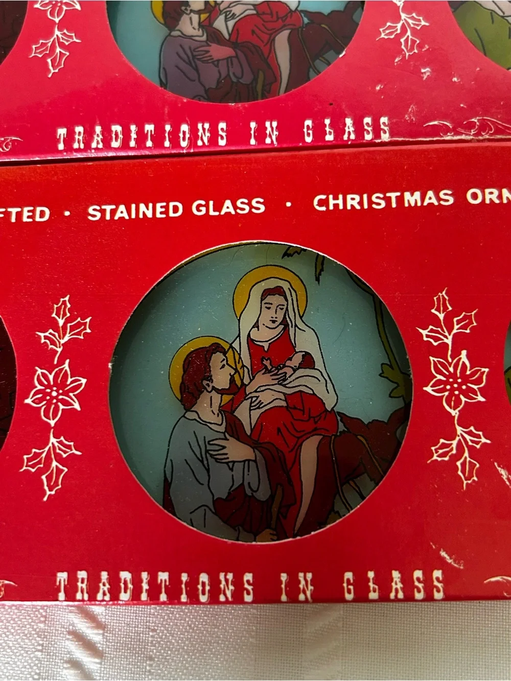 New in Box 3 Stained Glass Christmas Nativity Ornament Sets Traditions in Glass